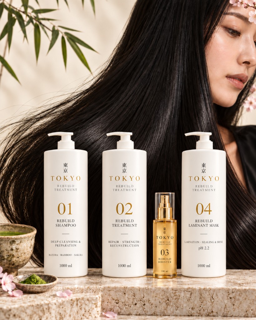 Q KERATIN Tokyo Rebuild â€” Rebuild Shampoo, Treatment, Booster e Laminant Mask